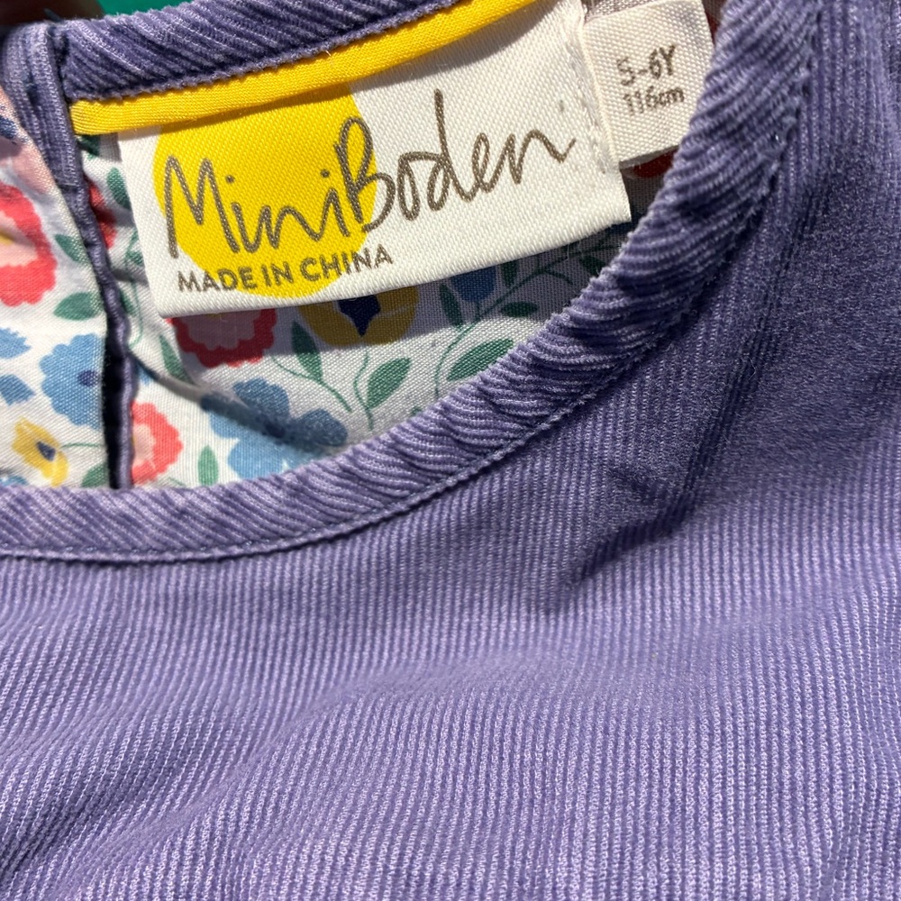 Mini Boden Ruffled Purple Dress w/pockets - Picture 3 of 12